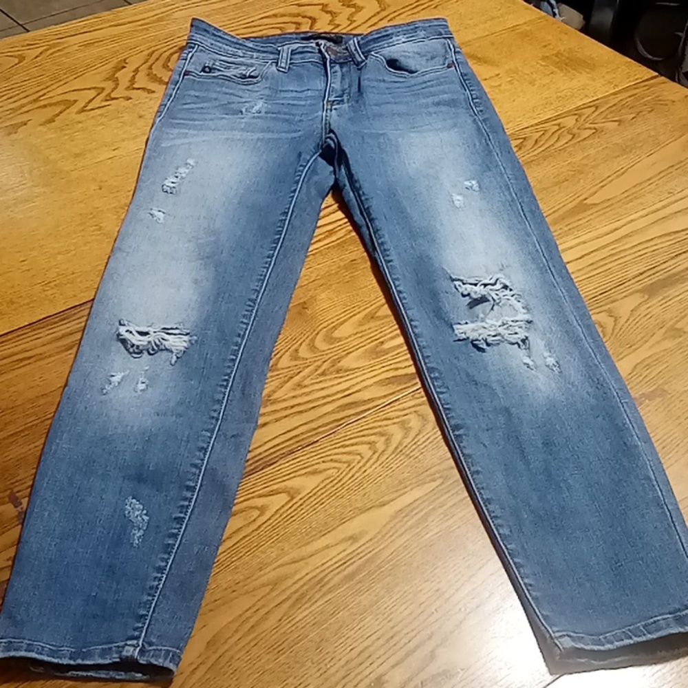 JUDY BLUE Jeans Womens 5 / 27 RELAXED FIT Denim Preowned Distressed Ripped Holes